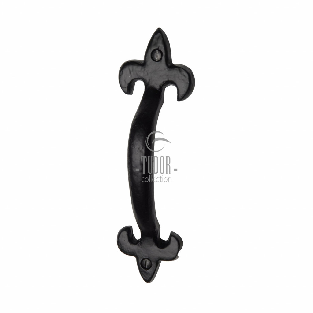 M Marcus Tudor Rustic Black Fleur-de-Lys Face Fixing Pull Handle 128mm & 175mm lengths available